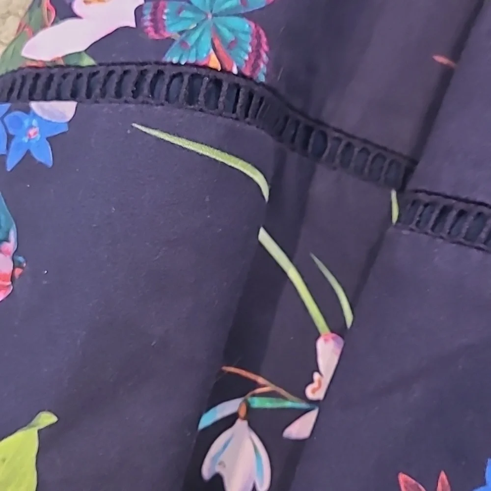 Ted Baker London navy plio tropical oasis skirt - Picture 8 of 9